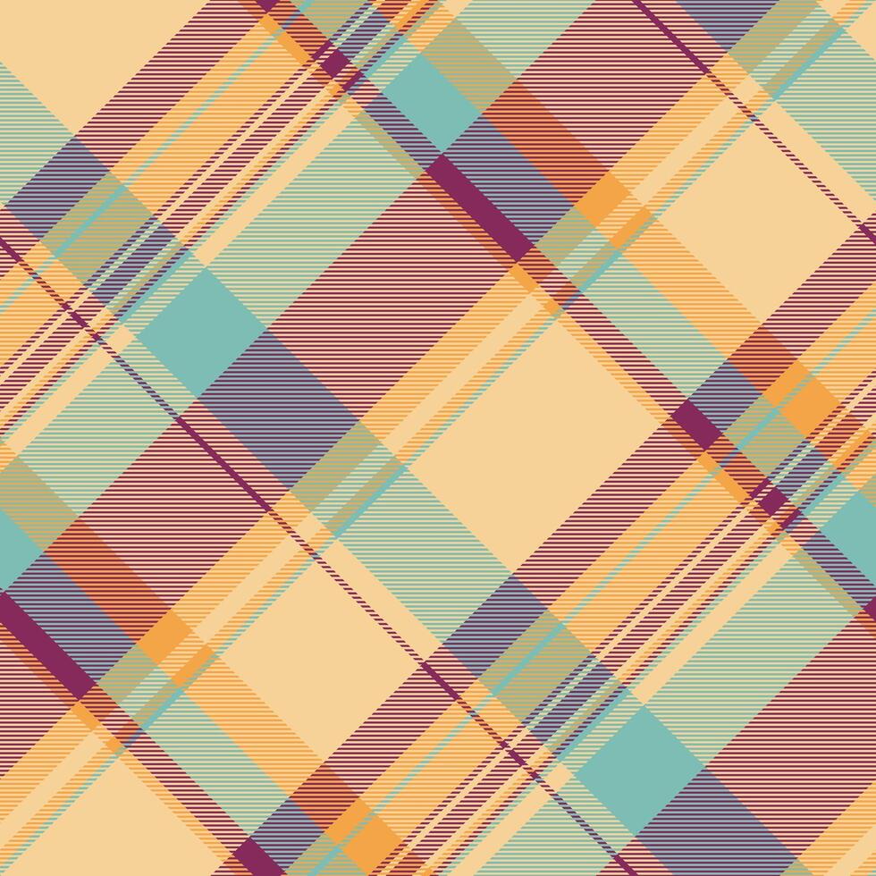 Harvest background texture check, sketch fabric pattern seamless. Native tartan textile plaid in amber and pink colors. vector