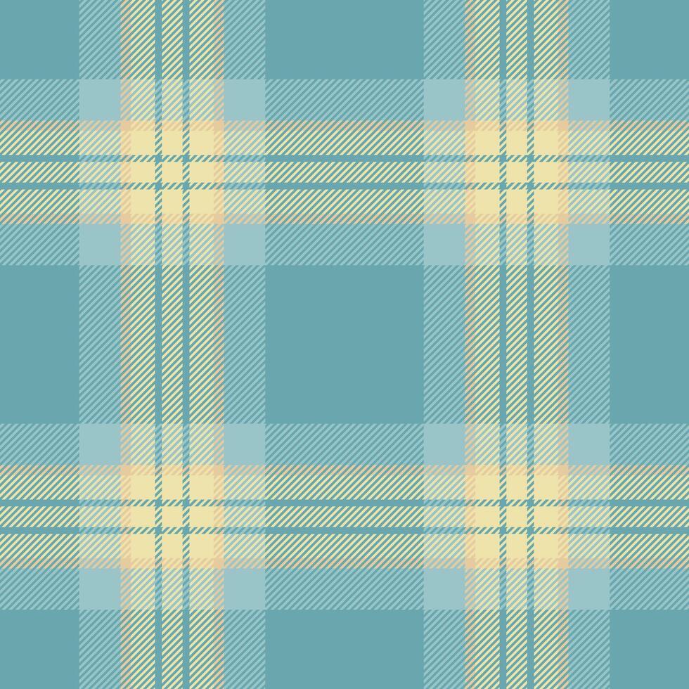 Paint plaid fabric , manufacturing background seamless texture. Tweed tartan pattern textile check in cyan and pastel colors. vector