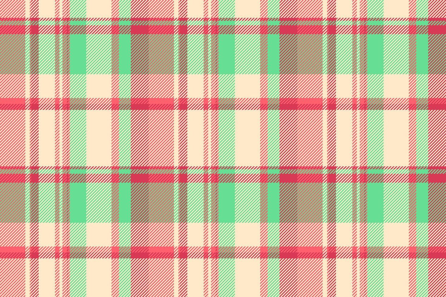 Silky tartan background fabric, down check plaid. Printout seamless textile pattern texture in red and blanched almond colors. vector