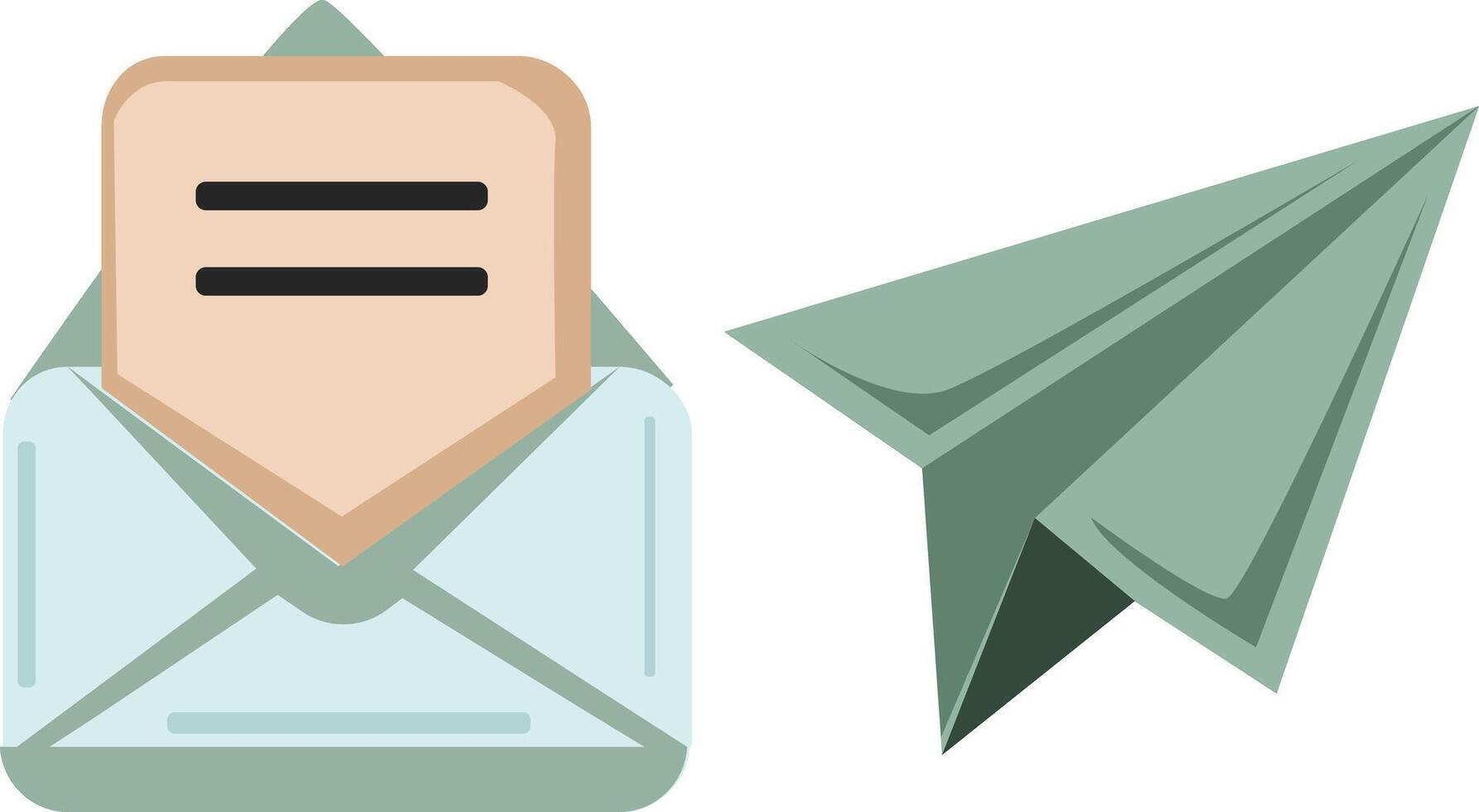 Email and Paper Airplane Icons for Communication vector