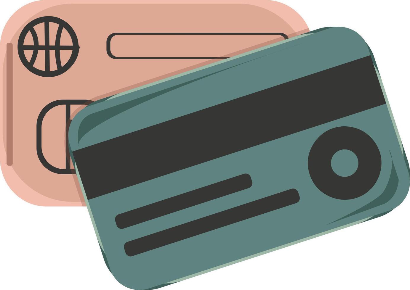 Overlapping Credit and ID Cards Illustration vector