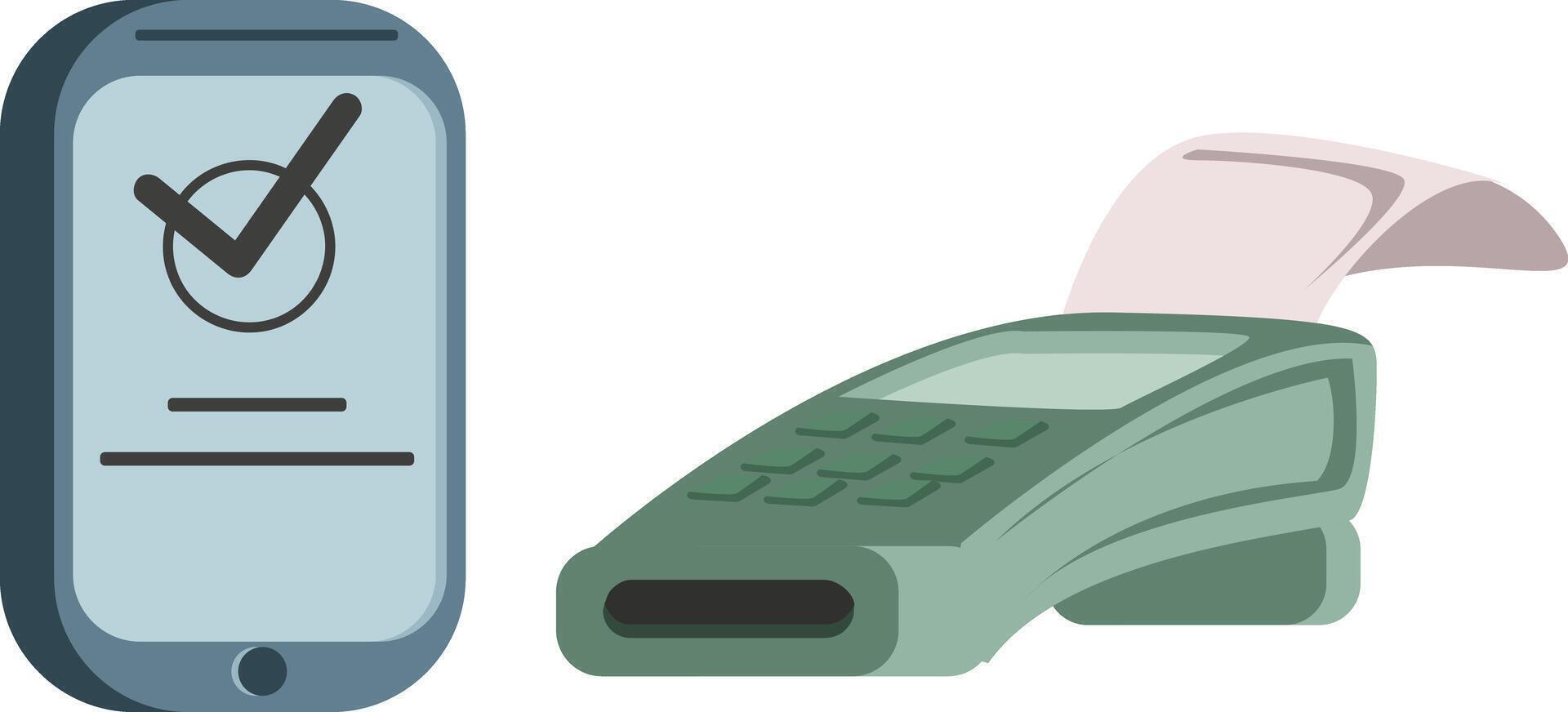 Mobile Payment Confirmation and Receipt Printing Illustration vector