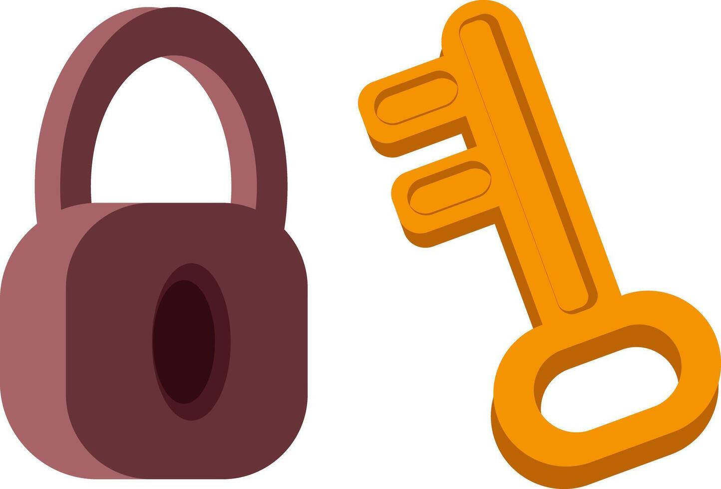 Lock and Key Illustration for Security Concepts vector