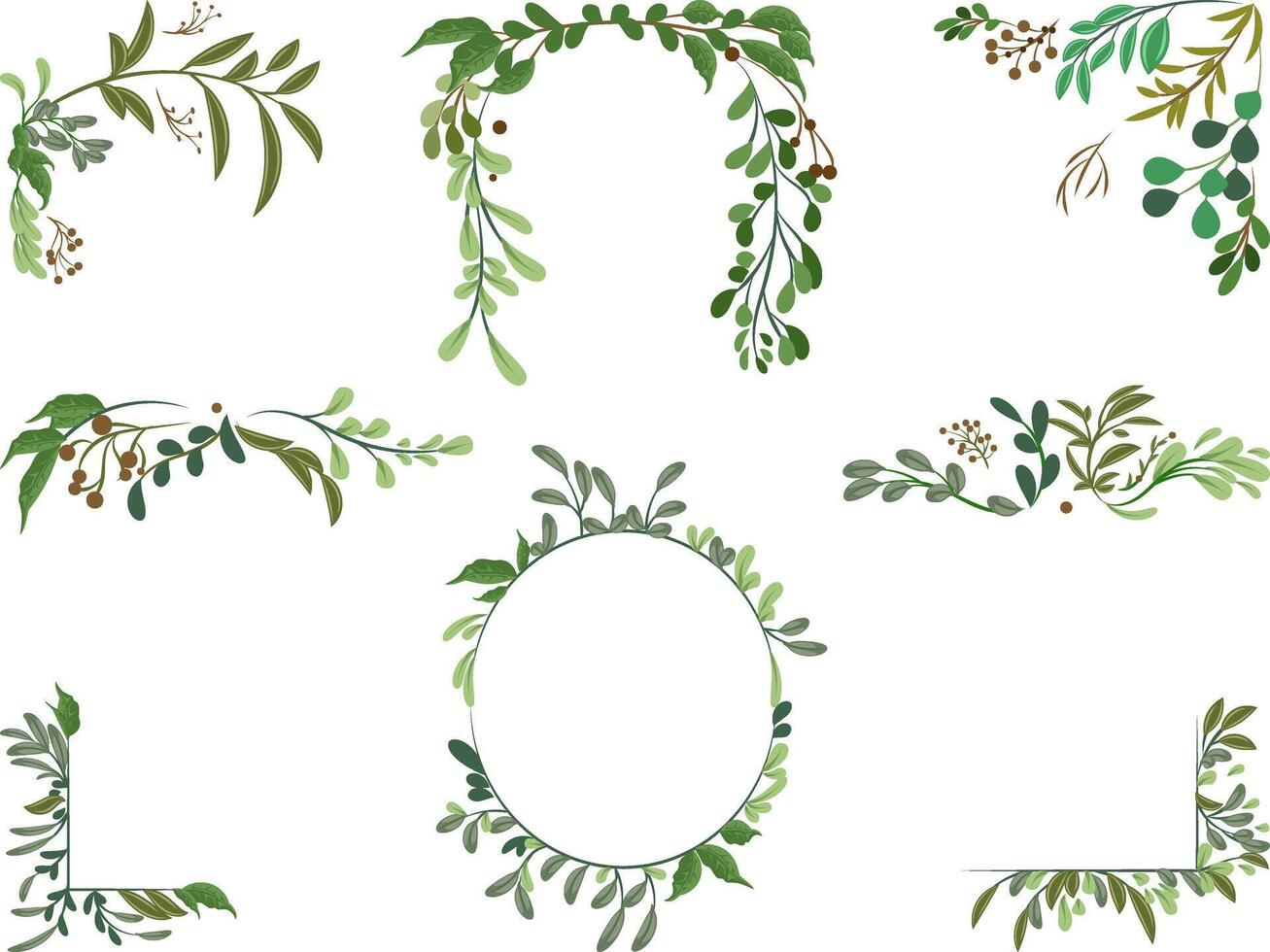 Floral Leaf Border Design for Frames Illustration vector
