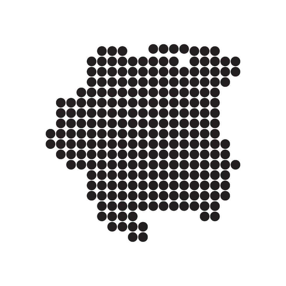 A black and white dotted map of poland vector