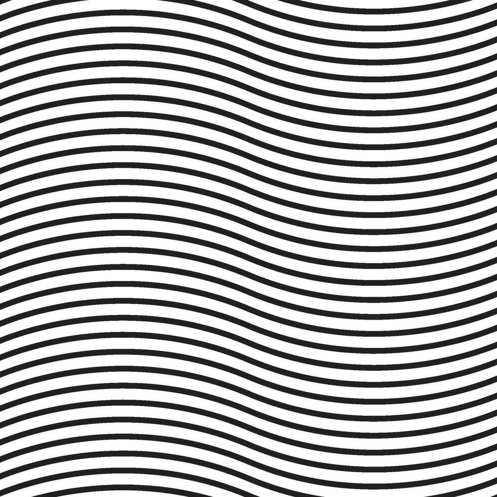 A black and white striped background with wavy lines vector