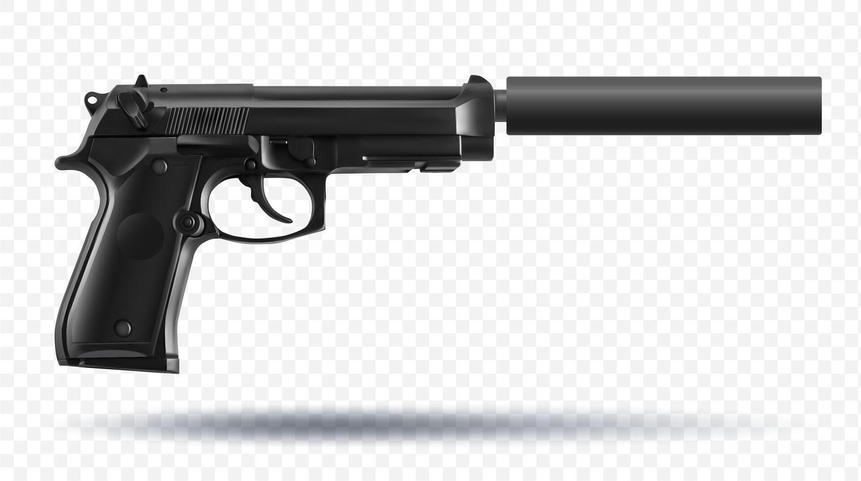 gun modern weapons realistic illustrations vector