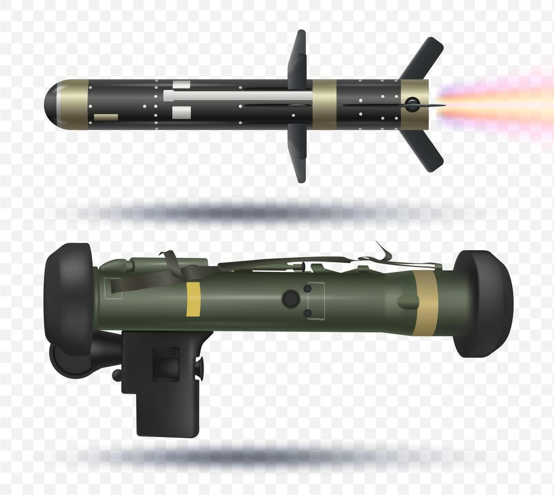 anti-tank complex firearms modern weapons realistic illustrations ptrk vector