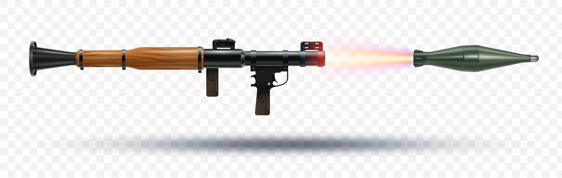 rpg firearms modern weapons realistic illustrations vector