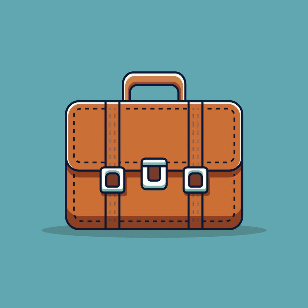 Briefcase Icon Illustration. Business Leather Briefcase. Businessman Bag Icon vector