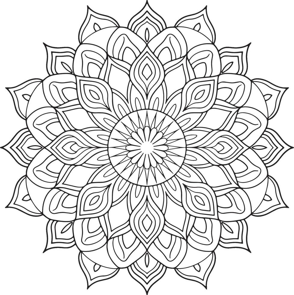 Black and white mandala design vector
