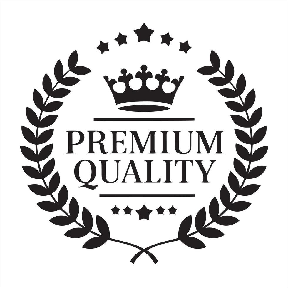 Premium quality guaranteed black logo design vector