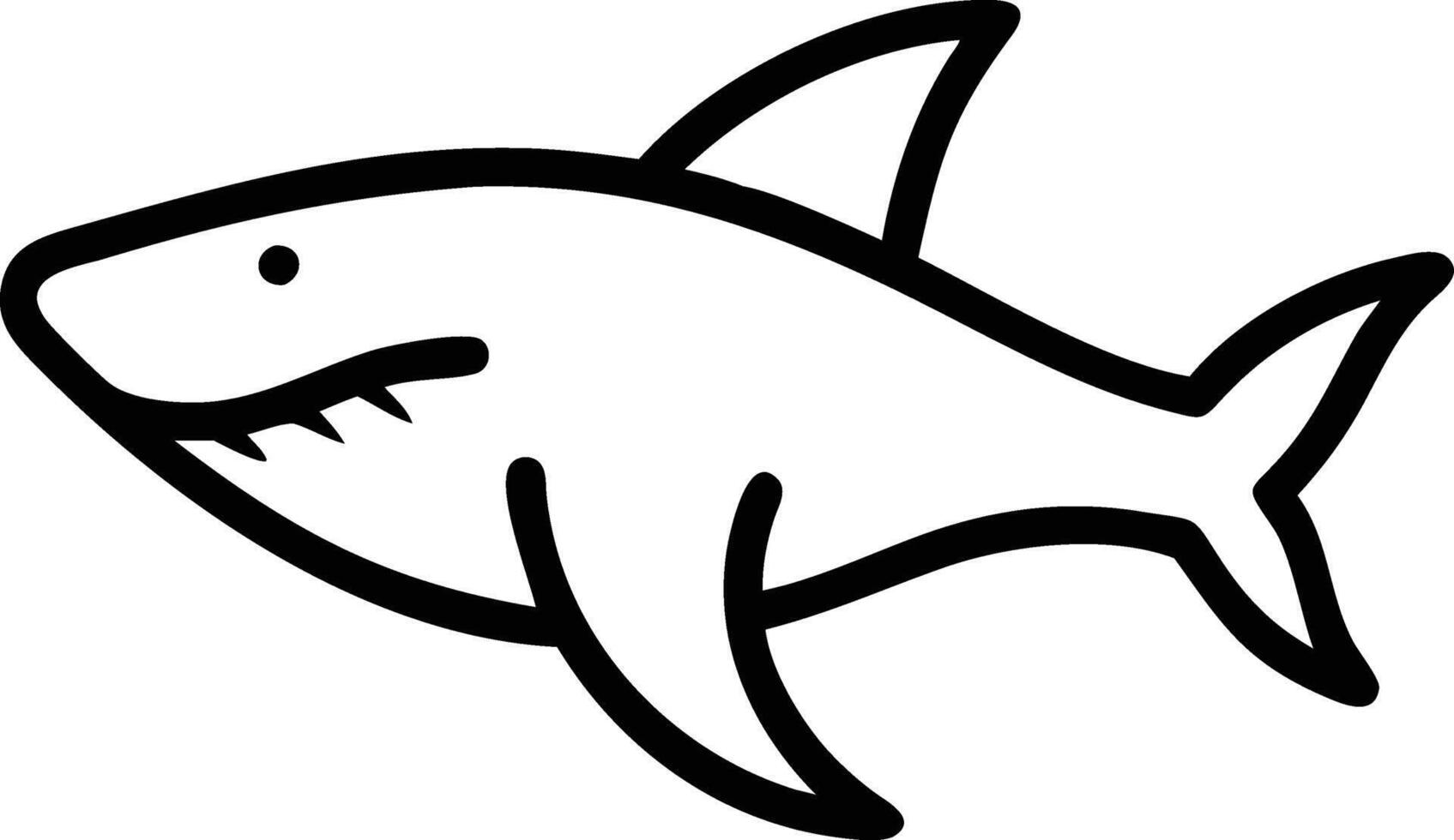 Shark head Art, Icon, Logo and Graphics. Shark head outline and line art illustration design. Lion head black and white. vector