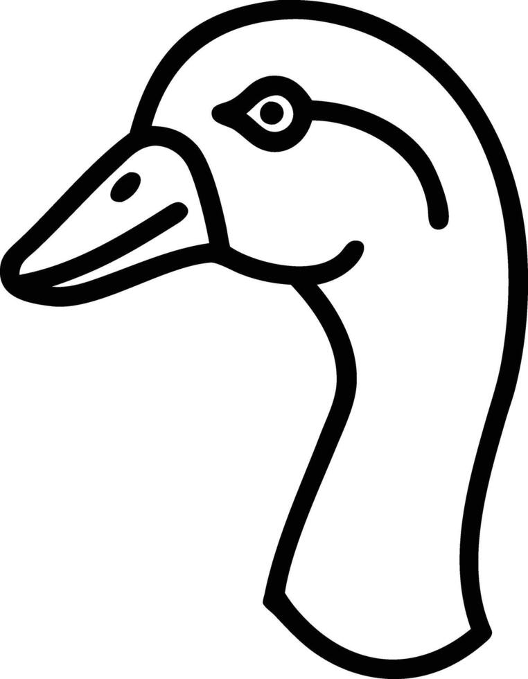 Goose head Art, Icon, Logo and Graphics. Goose head outline and line art illustration design. Lion head black and white. vector