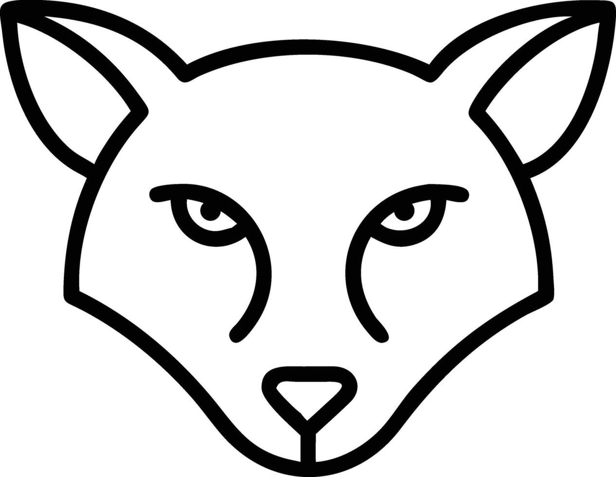 Fox head Art, Icon, Logo and Graphics. Fox head outline and line art illustration design. Lion head black and white. vector