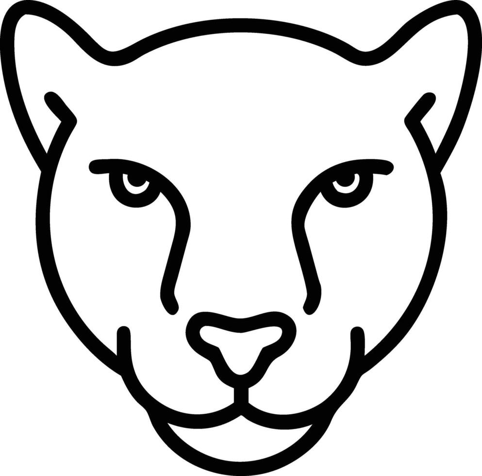 Panther head Art, Icon, Logo and Graphics. Panther head outline and line art illustration design. Lion head black and white. vector