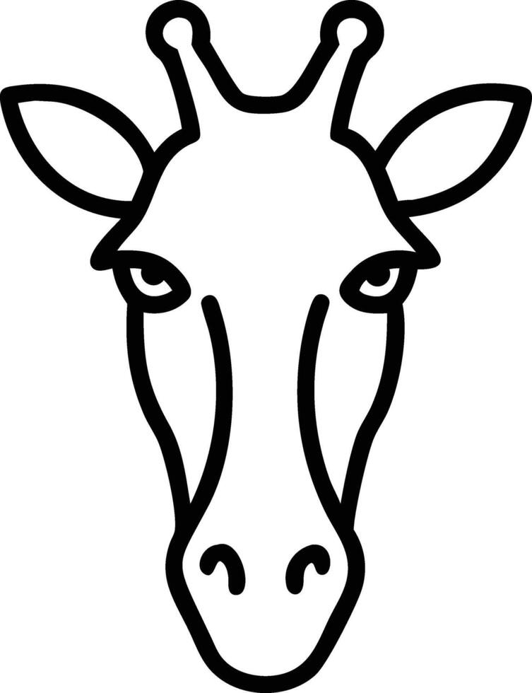 Giraffe head Art, Icon, Logo and Graphics. Giraffe head outline and line art illustration design. Lion head black and white. vector