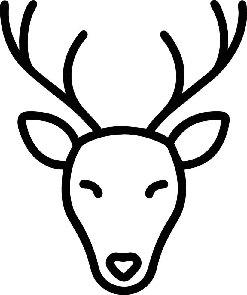 Deer head Art, Icon, Logo and Graphics. Deer head outline and line art illustration design. Lion head black and white. vector
