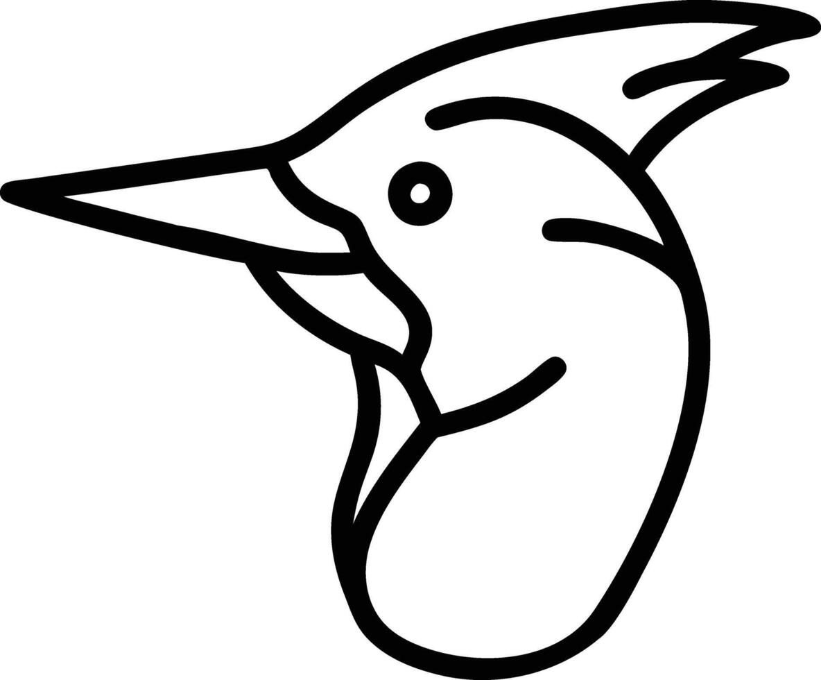 Woodpecker head Art, Icon, Logo and Graphics. Woodpecker head outline and line art illustration design. Lion head black and white. vector