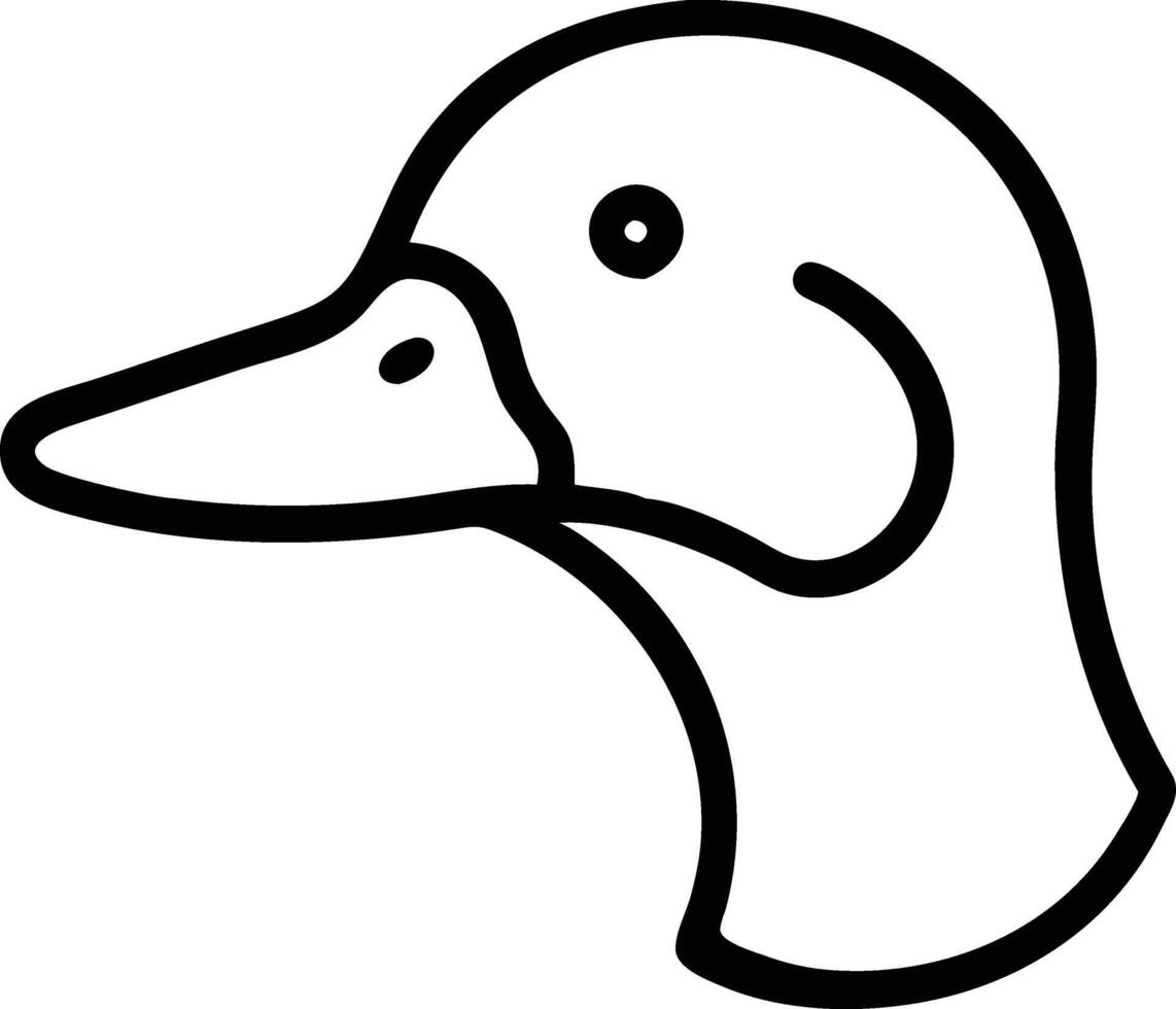 Duck head Art, Icon, Logo and Graphics. Duck head outline and line art illustration design. Lion head black and white. vector