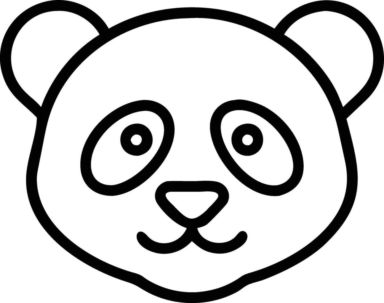 Panda head Art, Icon, Logo and Graphics. Panda head outline and line art illustration design. Lion head black and white. vector
