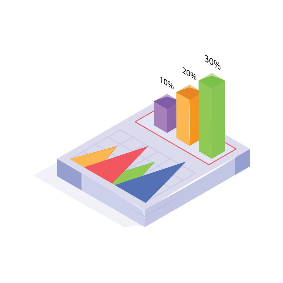 Creatively designed business report isometric vector