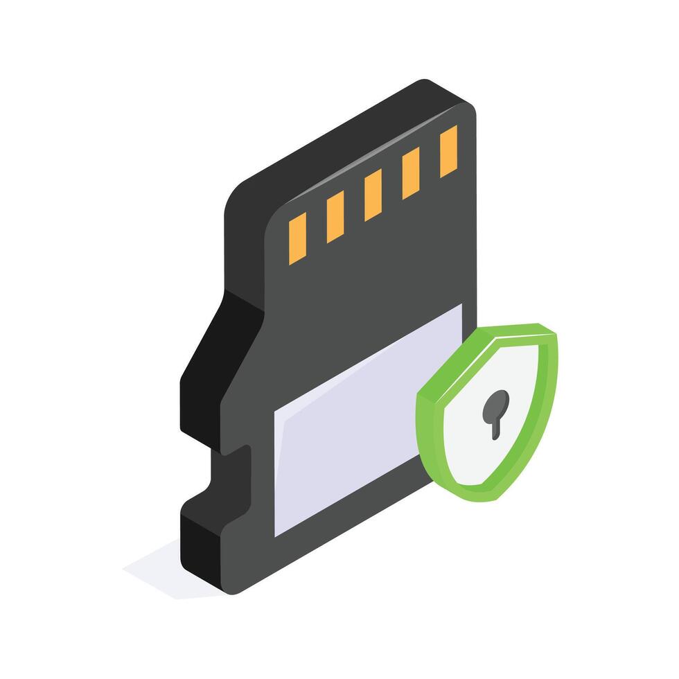 Modern isometric icon of secure data storage, ready to use vector