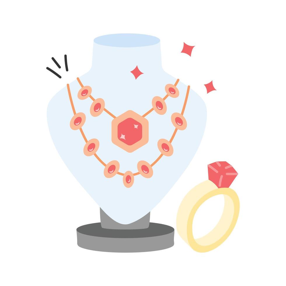 Ornamental accessories, ready to use icon of jewelry vector