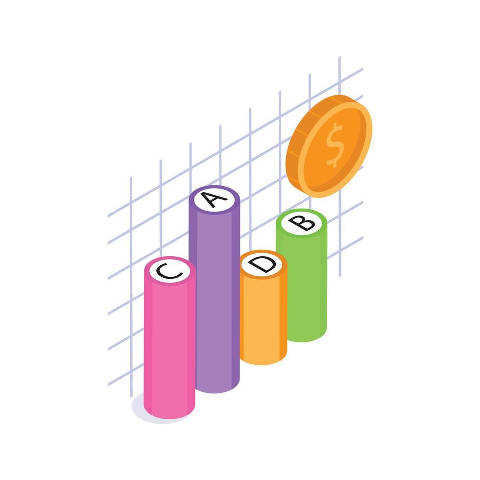 A chart featuring line and bar graphs tracking upward trends vector