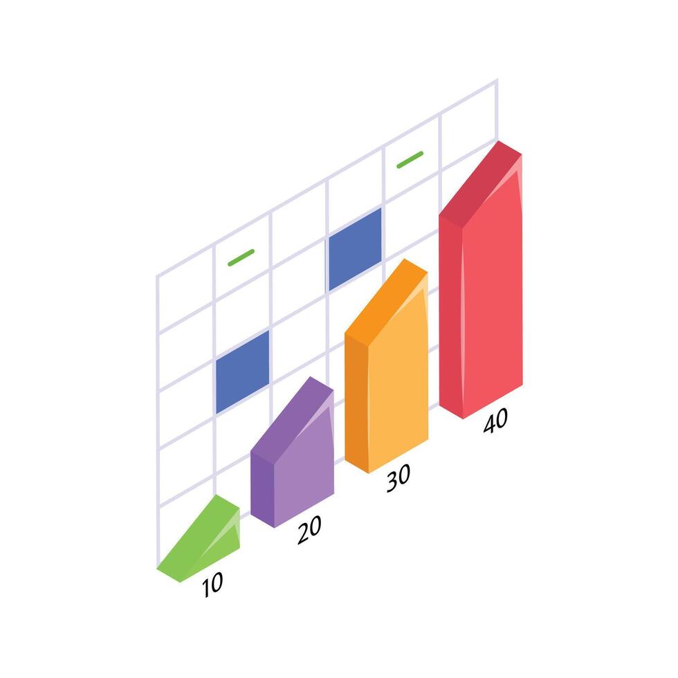 Take a look at this amazing icon of bar chart in modern style vector