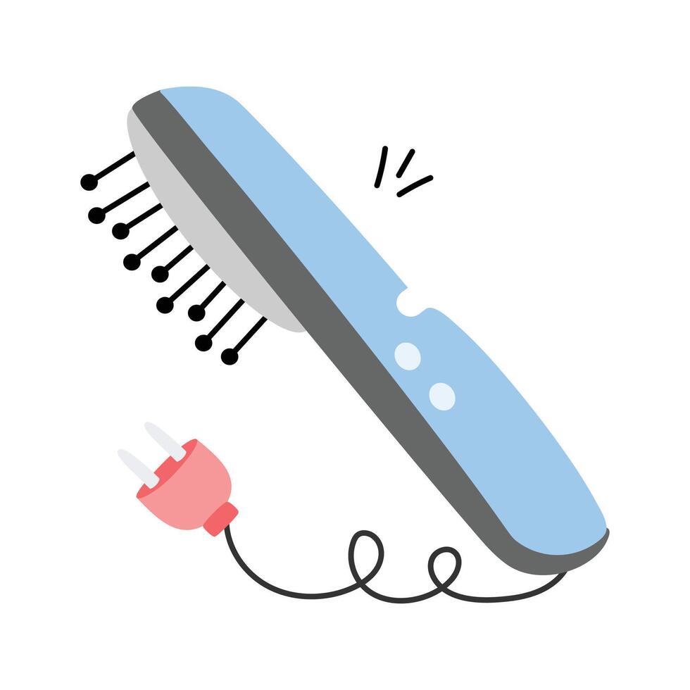 A hand drawn icon of hair straightener in editable style vector
