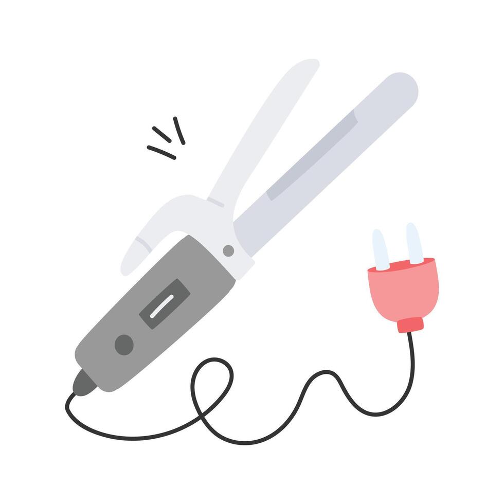 Modern hand drawn icon of hair curler, editable vector