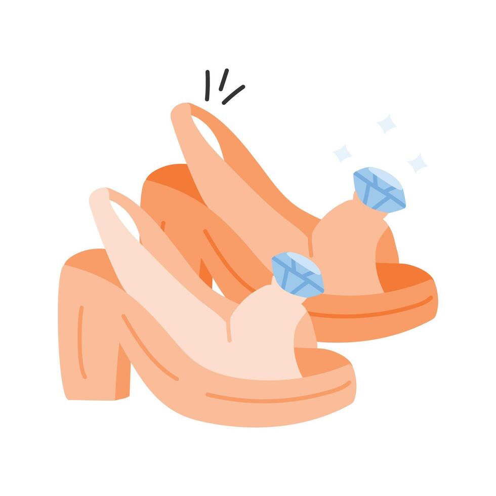 Comfortable and chic bedsole heels for both fashion and support vector