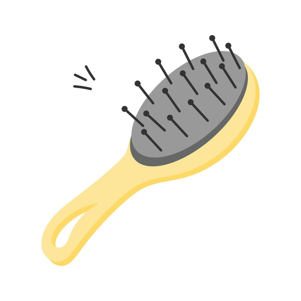 Hand drawn icon of hair brush in modern style vector