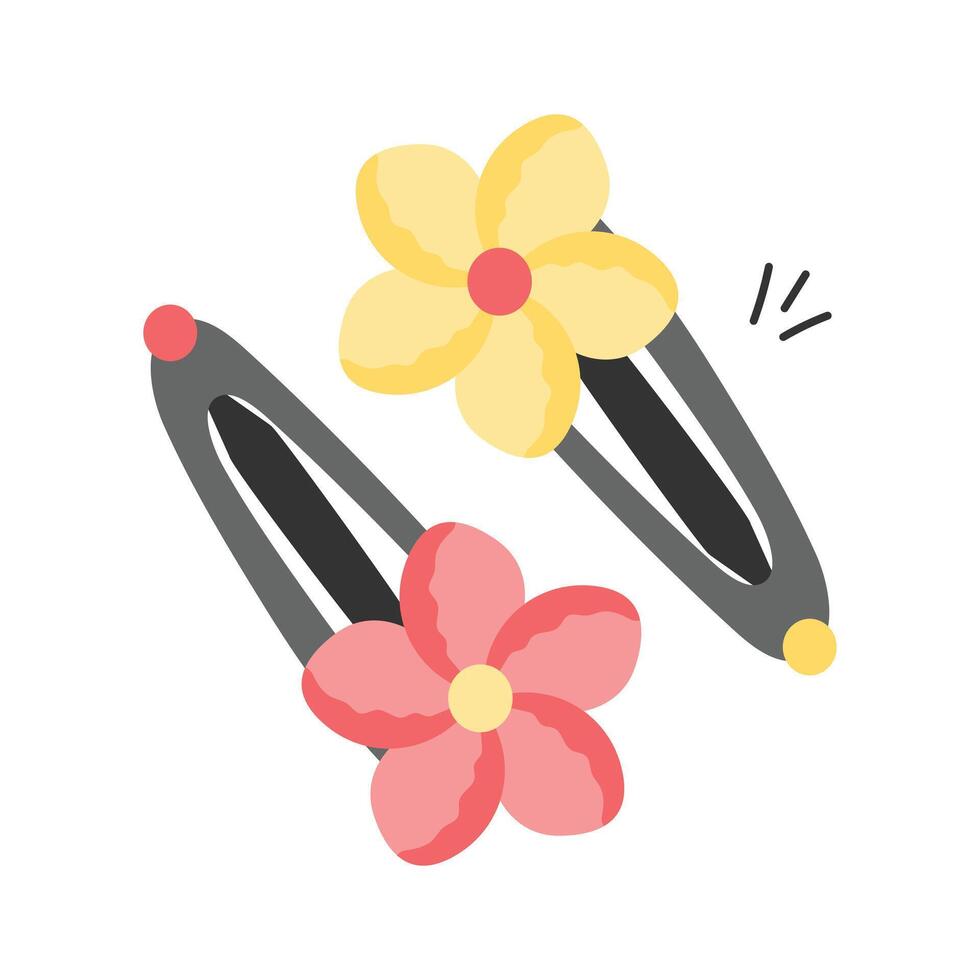 Creatively designed hairpins hand drawn icon in trendy style vector