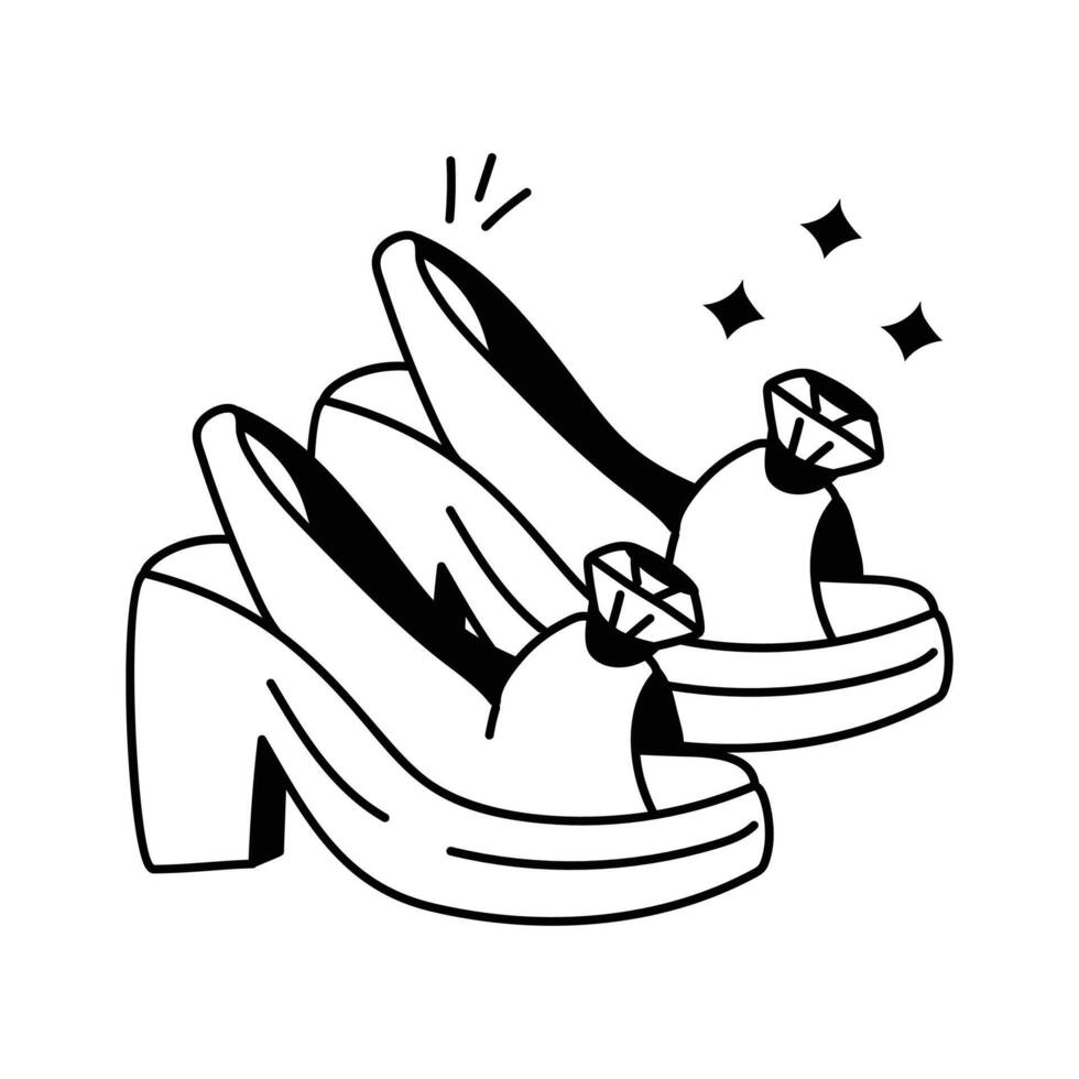Comfortable and chic bedsole heels for both fashion and support vector