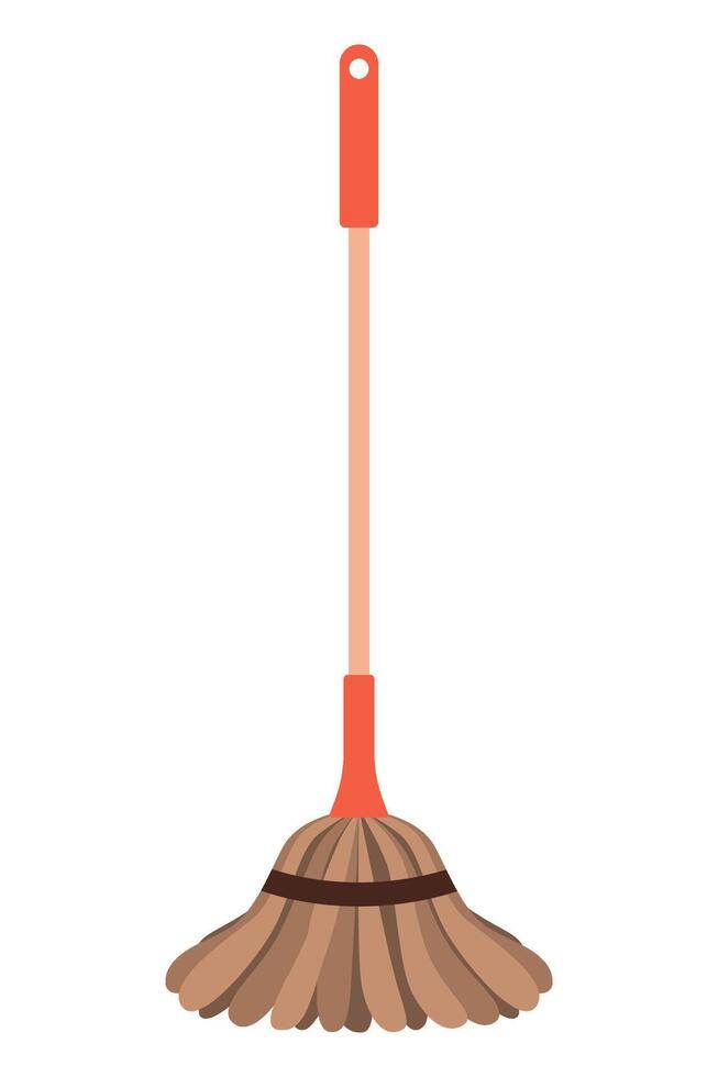 Mop for cleaning, floor washing tool. Isolated illustration in clip art style. vector