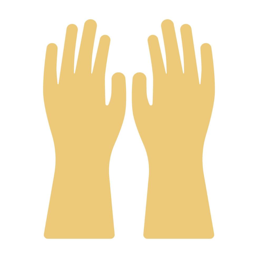 Household rubber gloves. Hand protection when cleaning. Isolated illustration in clip art style. vector