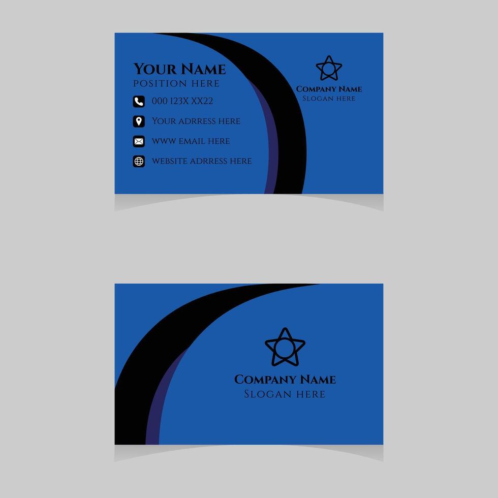 business card design with blue and black color vector