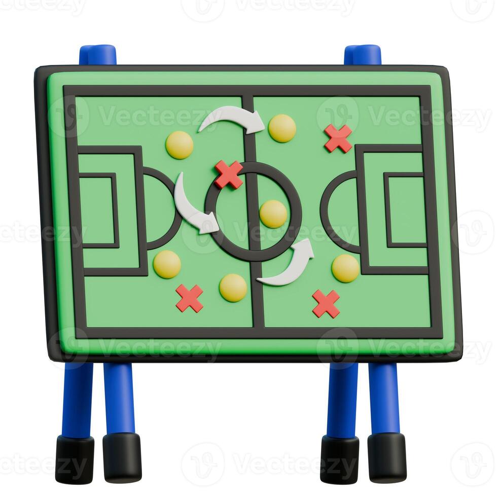 Football Field Tactics Board 3D Icon photo