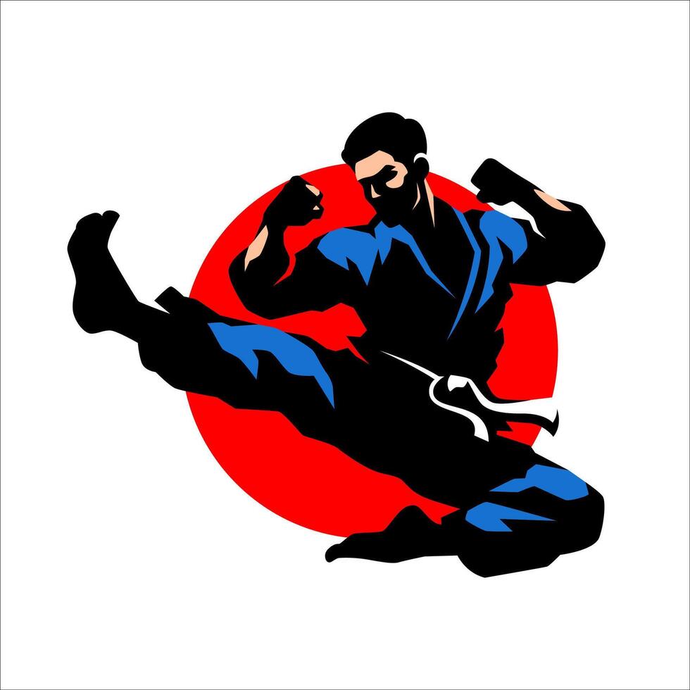KARATE FIGHTER ILLUSTRATION DESIGN vector
