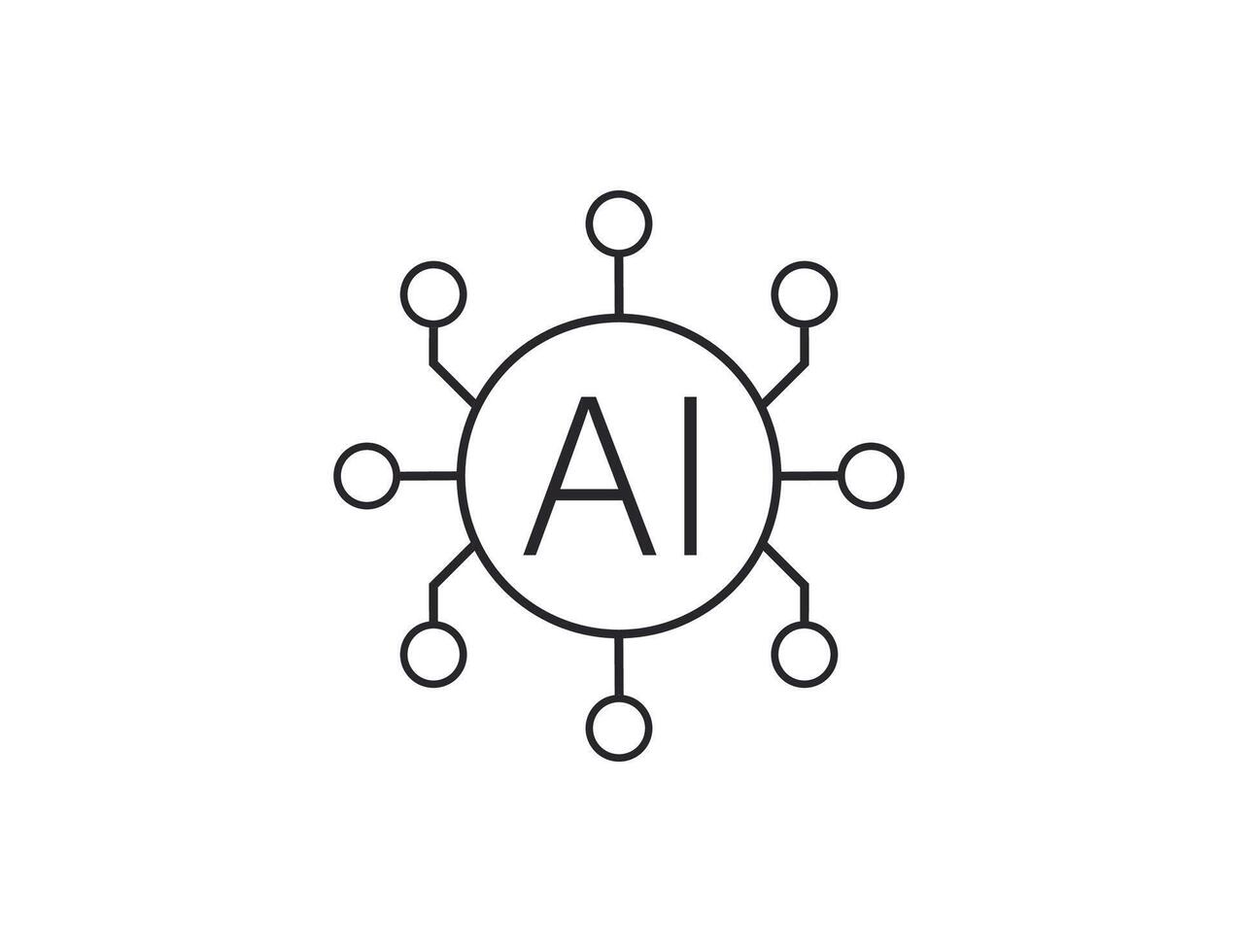Ai, artificial intelligence icon. vector