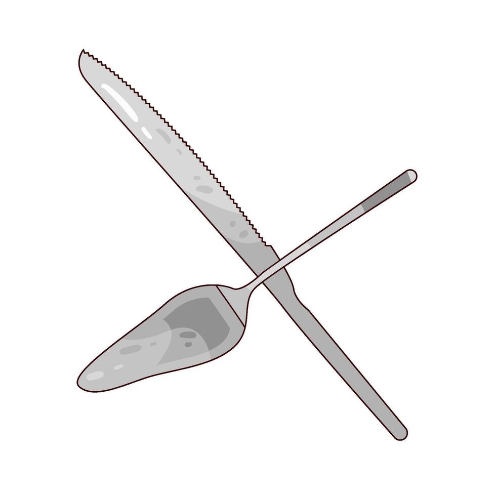 Illustration of cake knife vector
