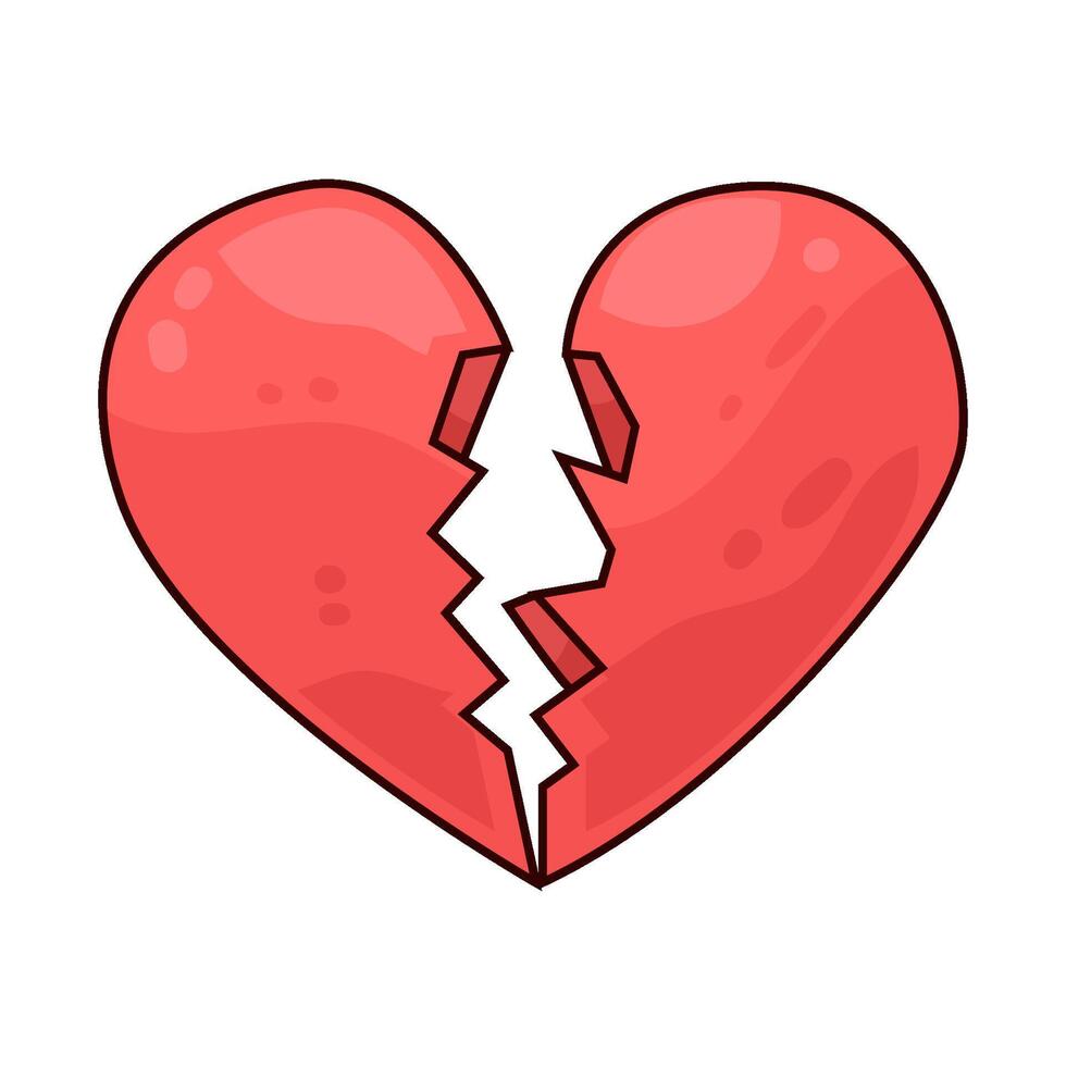 Illustration of broken heart vector