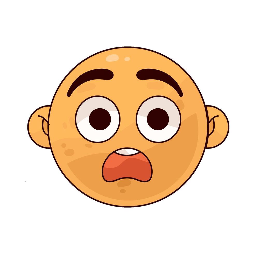 Illustration of startled expression vector