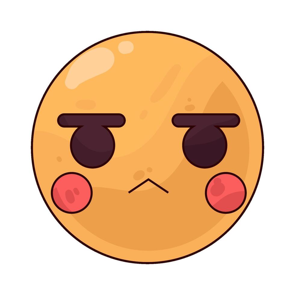 Illustration of embarrassed emoji vector