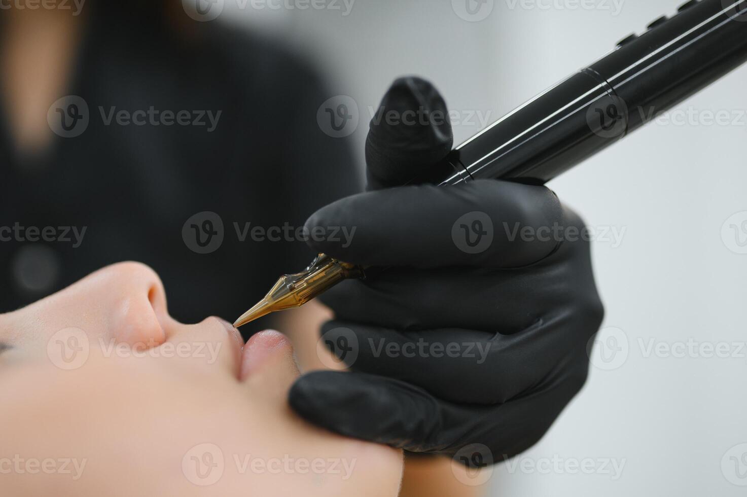 Permanent Make-up on her Lips photo
