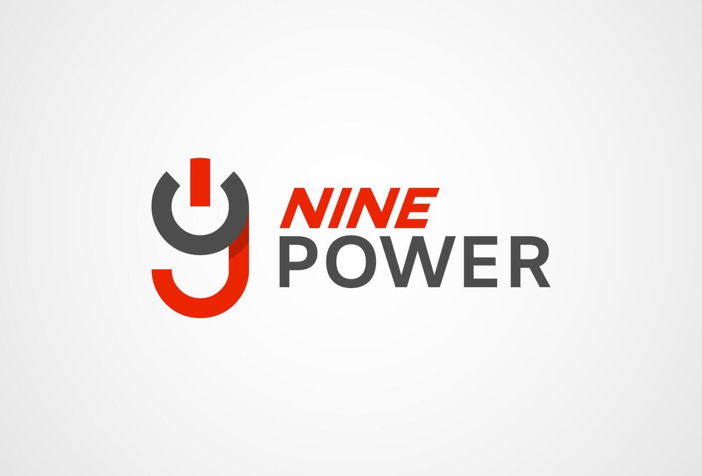 number 9 Power Button Logo, number nine with power button combination, Flat style Logo Design Template element, illustration vector