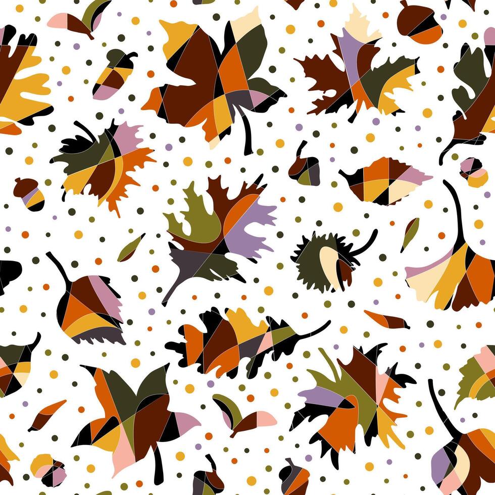 autumn leaves fabric vector