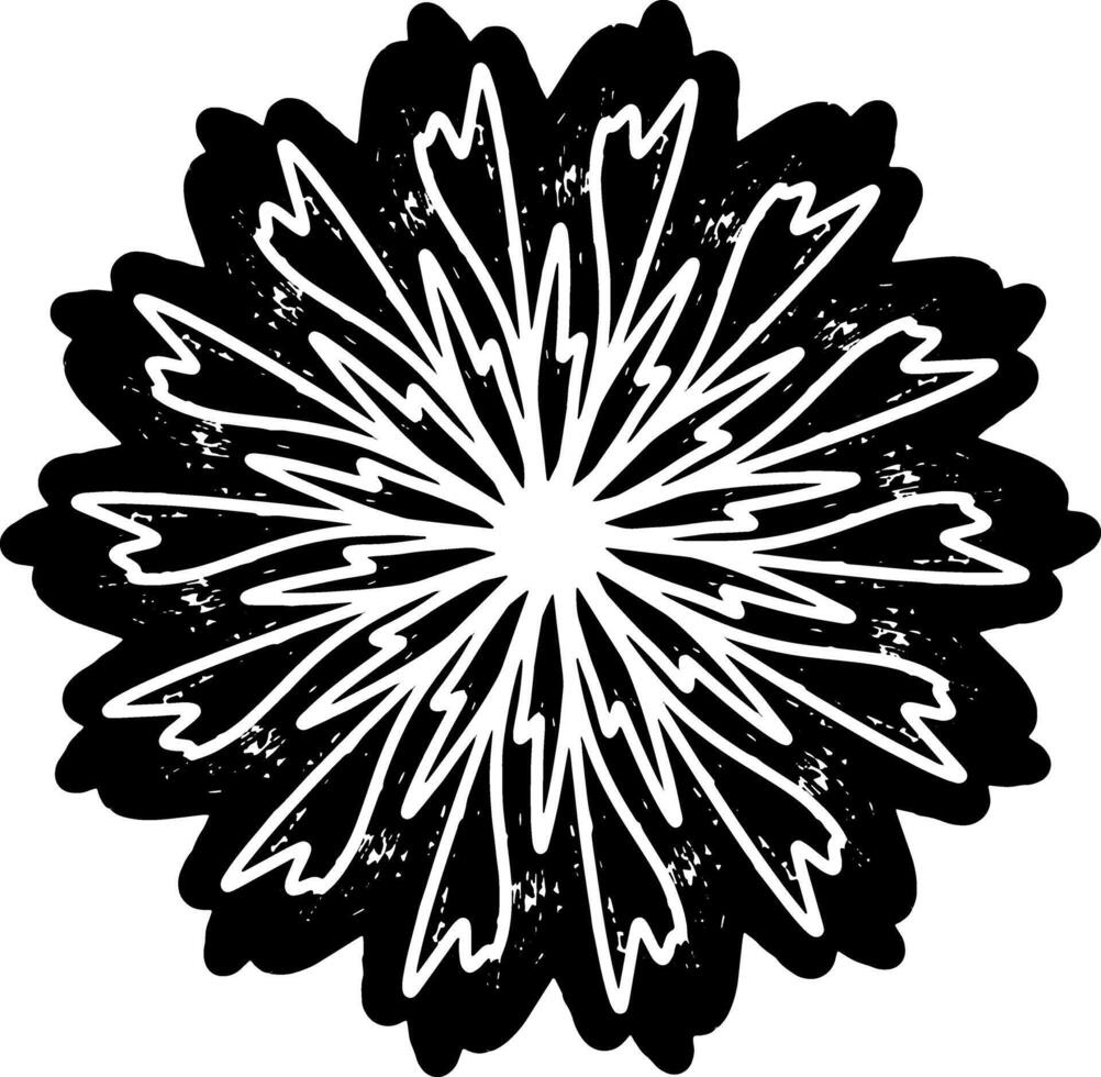 a black and white drawing of a flower vector